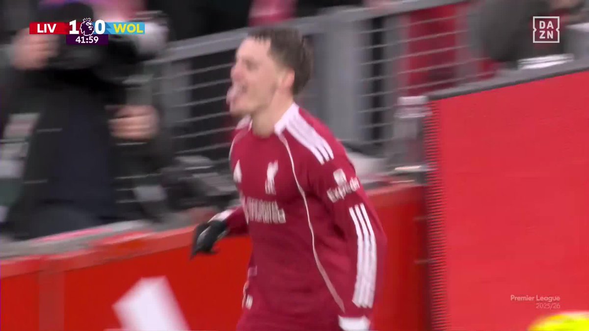 ¡FLORIAN WIRTZ! ¡POR FIN! 150 millones y 22 partidos después... ¡Llegó el primer gol del alemán con el Liverpool! 🙌💥 #PremierLeagueDAZN ⚽️🏴
