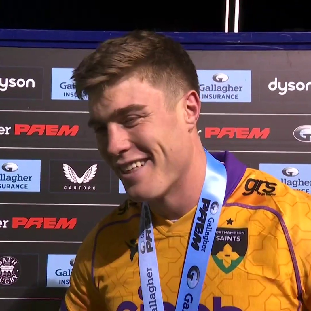 🎙️ "Lost for words, a lot of people wrote us off at the start of the week." Hat-trick hero Tommy Freeman gives his verdict after Northampton Saints hand Bath their first home league defeat for 448 days.