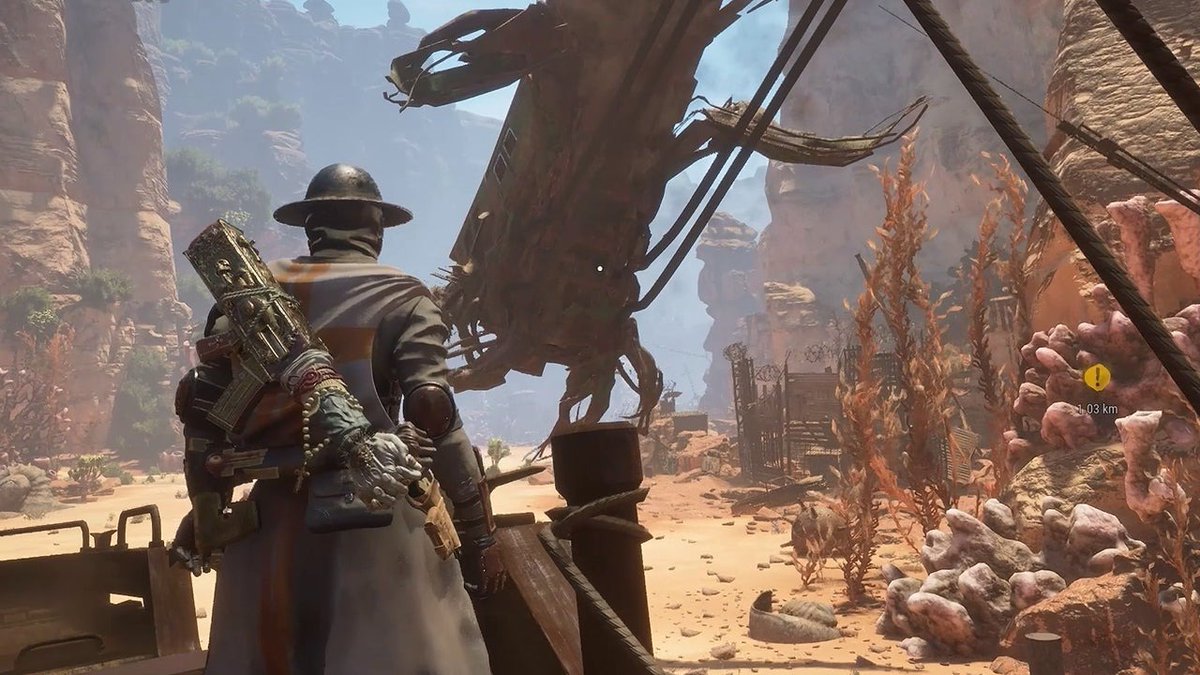 Get a peek at gameplay from Canyons, a co-op third-person action shooter where you'll command giant Crawlers, build your haven, and survive a brutal living world.