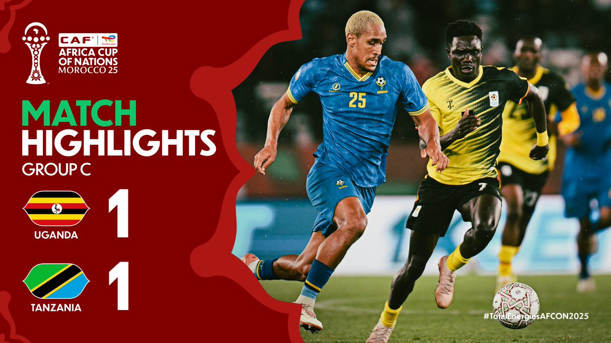 🎥 HIGHLIGHTS: 🇺🇬 1-1 🇹🇿 Shared points in Matchday 2 between Uganda and Tanzania in the #TotalEnergiesAFCON2025.