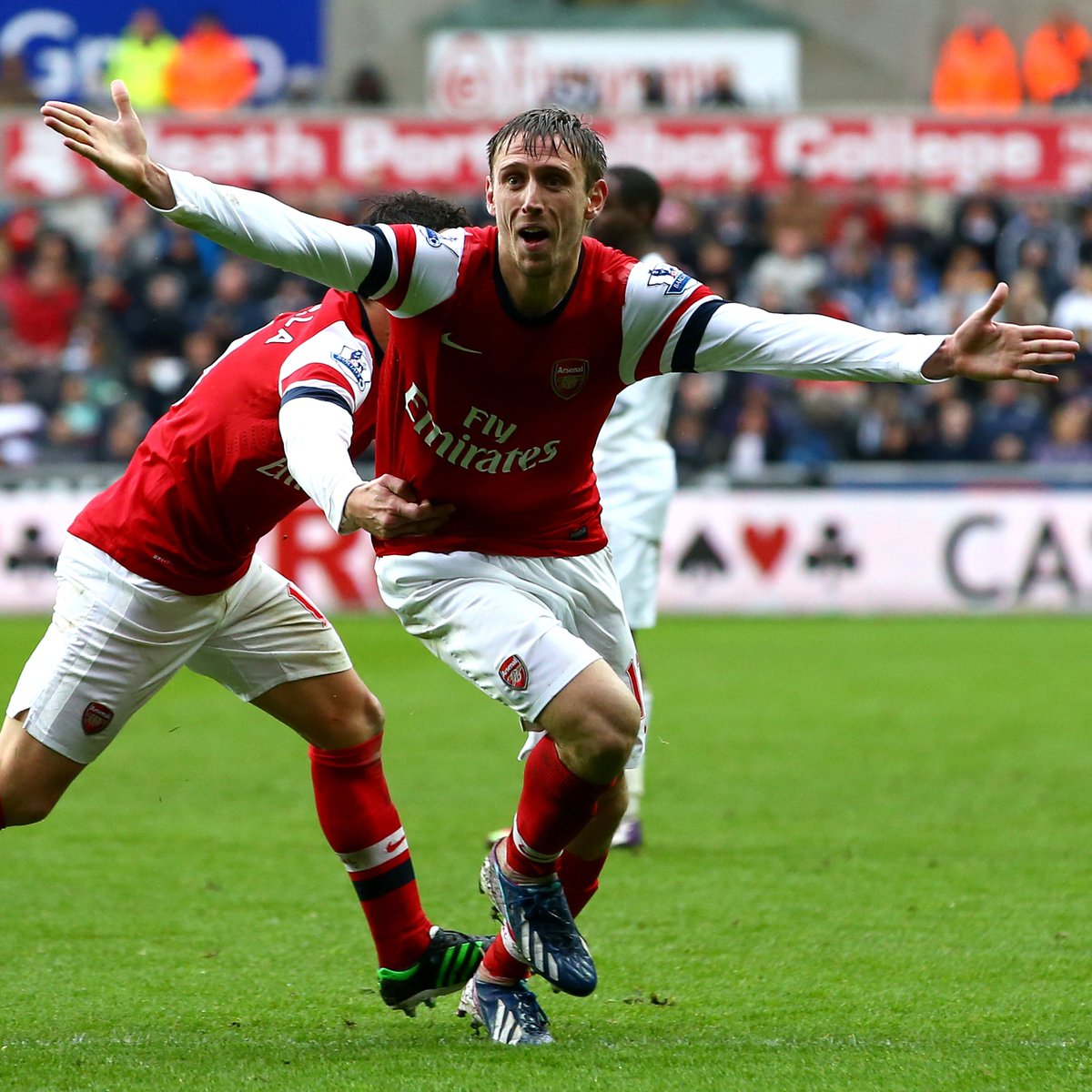 Monreal. First goal. Arsenal colours.