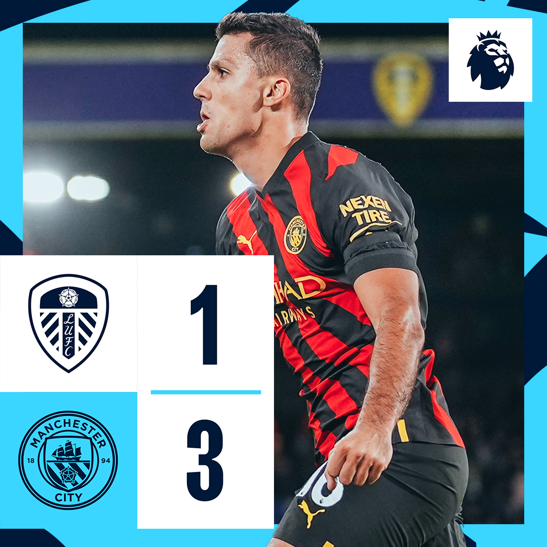 #OnThisDay: Leeds 1-3 #ManCity [2022] ⚽️ [73'] Pascal Struijk - ⚽️ [45+1'] Rodri ⚽️ [51', 64'] Erling Haaland