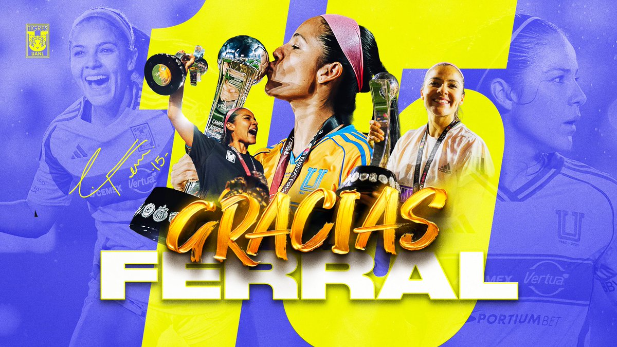 ✨🐯 ¡Garra, Perfil Tigre, títulos y mucha historia escrita con La U de Nuevo León! Gracias Capitana por tu entrega y todo el amor por estos colores durante 7 años. 💛 ¡Nos vemos pronto, Cris!