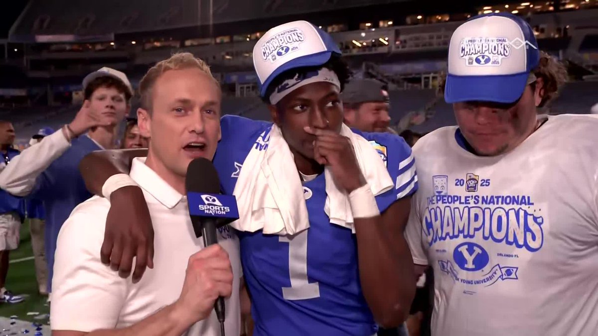 "Y'all gotta show up to Provo next year, because we're running it back - and we're going for a natty." - Tre Alexander THROWING DOWN THE GAUNTLET FOR 2026 🗣️🗣️ (Via BYUtv Sports Nation)