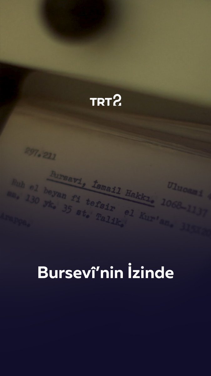 Düşünce ve irfan dünyasında müstesna bir yere sahip olan İsmail Hakkı Bursevî’nin, âlim, ârif ve sanatkâr kimliğiyle şekillenen hayatı ve fikrî mirası ekrana taşınıyor. "Bursevî’nin İzinde" belgeseli bu akşam 20.00’de TRT 2'de. 📺