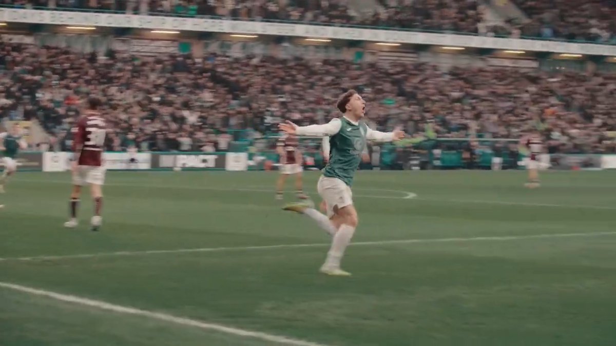 A boyhood Hibs fan scoring in the Edinburgh Derby, what a moment.