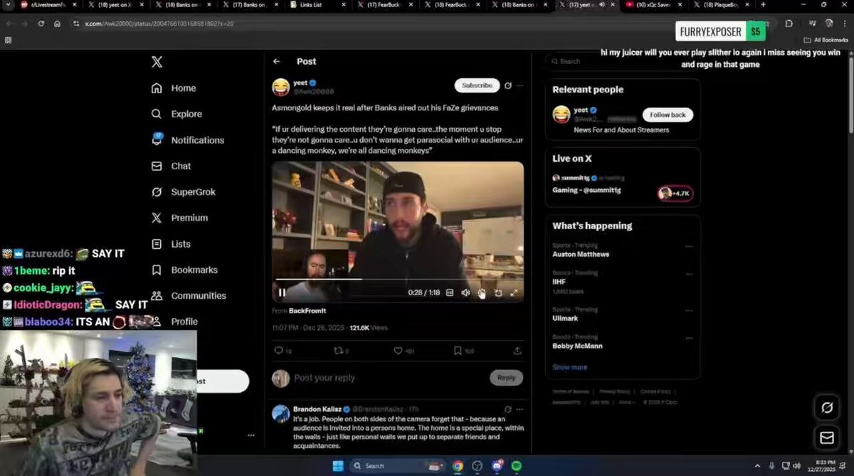 xQc says the value content creators provide acts as a mana shield “Whenever u complain or things start to hit..burning thru ur shield..if u have no shield its hitting ur HP..Banks provides 0 content to anybody so when things go bad he takes pure HP damage”