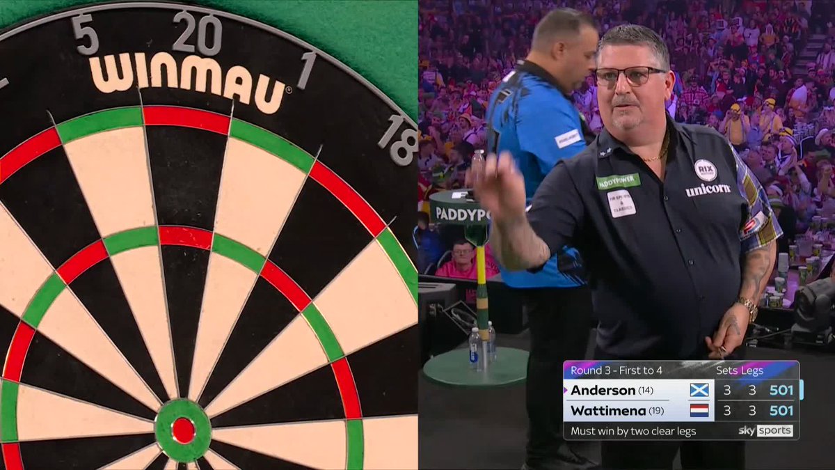 ANDERSON MISSES D12 FOR THE NINE! 🤯 UNBELIEVABLE! So close to the first nine-darter of this year's World Championship! What an effort from Gary Anderson! #WCDarts | R3