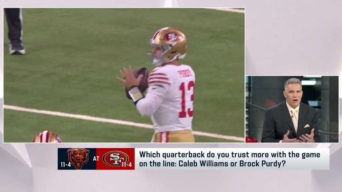 "I'm going to go with the QB that's been there and done it." Kurt Warner trusts Brock Purdy more than Caleb Williams with the game on the line 👀