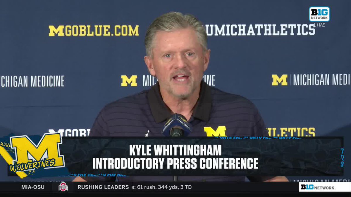 "I can say without question what an honor it is to be here, what a privilege it is to be able to coach this football team." Watch new Michigan Football coach Kyle Whittingham's full opening statement 👇