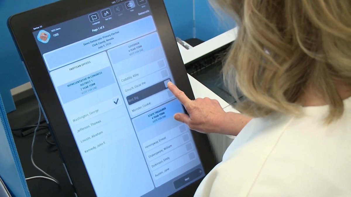 The Clark County Election Department is introducing a new step in the in-person voting process in 2026. The check-in process and voting machines (now called ballot marking devices) will remain the same as in recent elections. But now, once a voter makes their selections, they get a printout of their ballot to review before submitting it through the new tabulators. This change aligns with statewide security standards and national best practices. By producing a paper ballot, every voter can easily review their selections before casting their vote. Paper records are then safely stored for audits and recounts if needed.