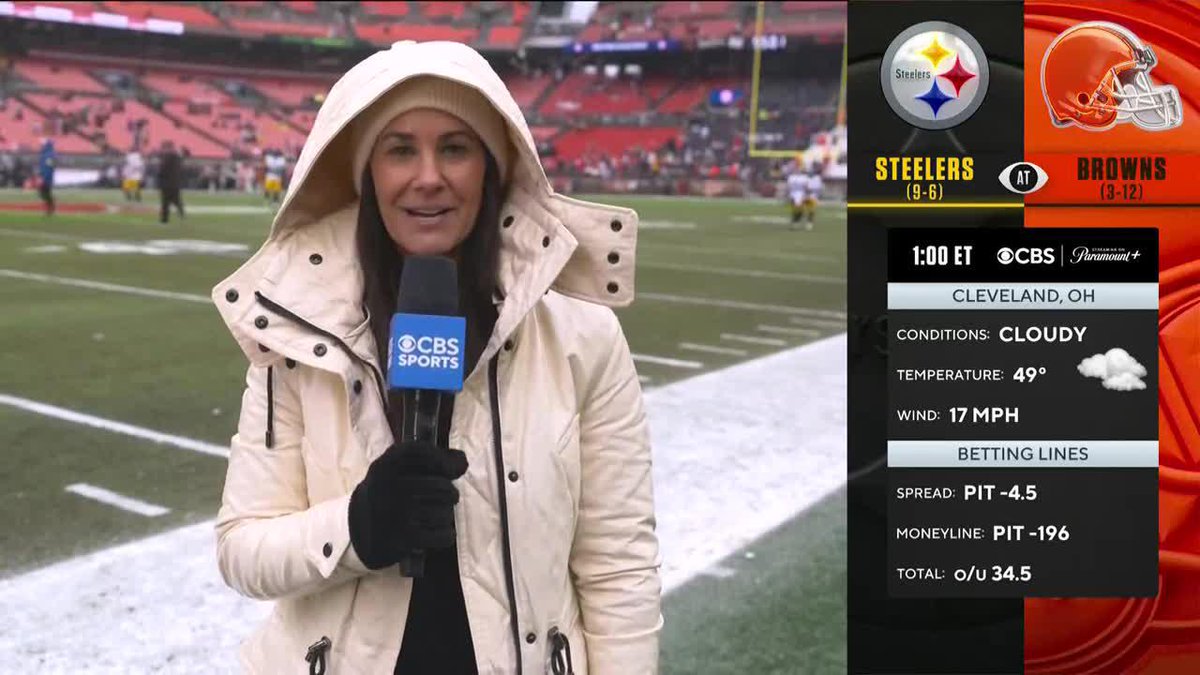 Our Tracy Wolfson comes to us from Cleveland as the Steelers are looking to clinch the AFC North and take down the Browns.