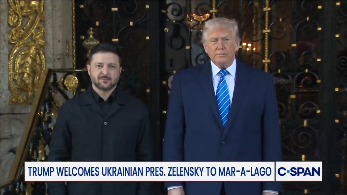 "I don't have deadlines. You know what my deadline is? Getting the war ended." President Trump welcomes Ukrainian President Zelensky to Mar-a-Lago.