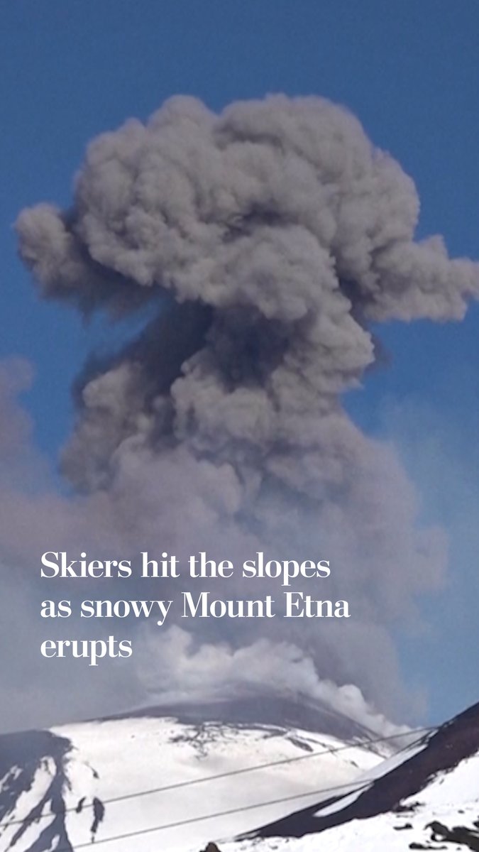 Mount Etna is a popular tourist destination all year, with its snowy landscape and frequent volcanic activity attracting people despite frequent eruptions and lava flows. Footage showed dozens of skiers continuing to summit Etna on Sunday as smoke rose in the background.