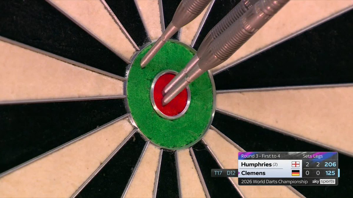 BULL, 25, BULL! 🔥 That is GIGANTIC from The German Giant! Gabriel Clemens produces a moment of magic to raise the roof at Alexandra Palace! 📺 #WCDarts | R3
