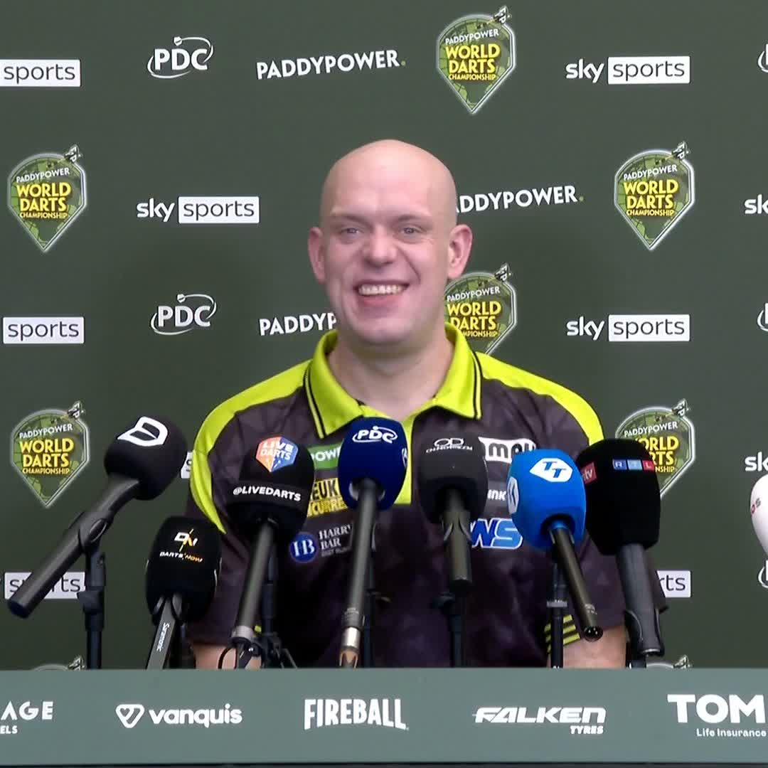🗣️ "When you're playing Gary, there's room for fireworks!" 🎇 Michael van Gerwen is relishing his showdown against Gary Anderson, after sweeping aside Arno Merk to book his place in Round Four! #WCDarts