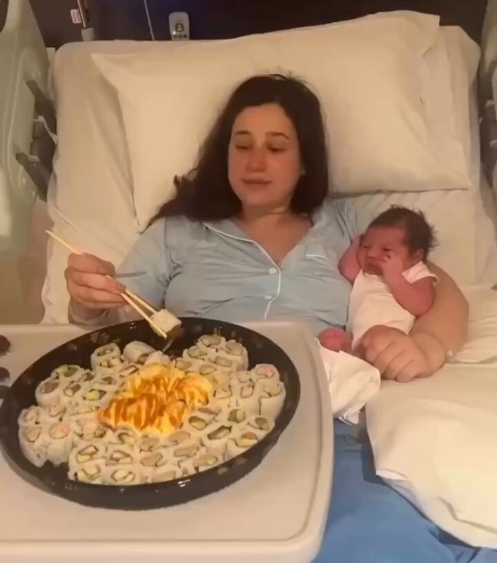Mom had a little craving after delivery 🍣￼