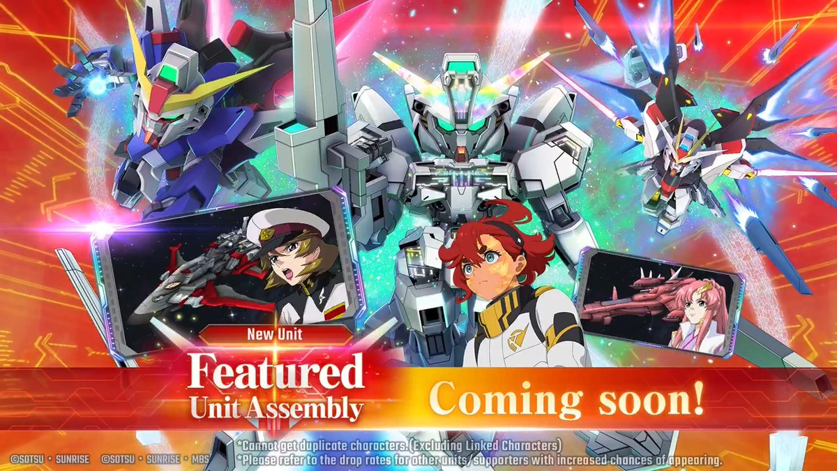 ◤━━━━━━ #GundamEternal New Units to arrive on 12/31 (JST)! ━━━━━━━◢ Featuring: UR Gundam Calibarn (Final Battle) (EX) / UR Suletta Mercury UR Destiny Gundam (EX) / UR Shinn Asuka #GGeneration #GGen