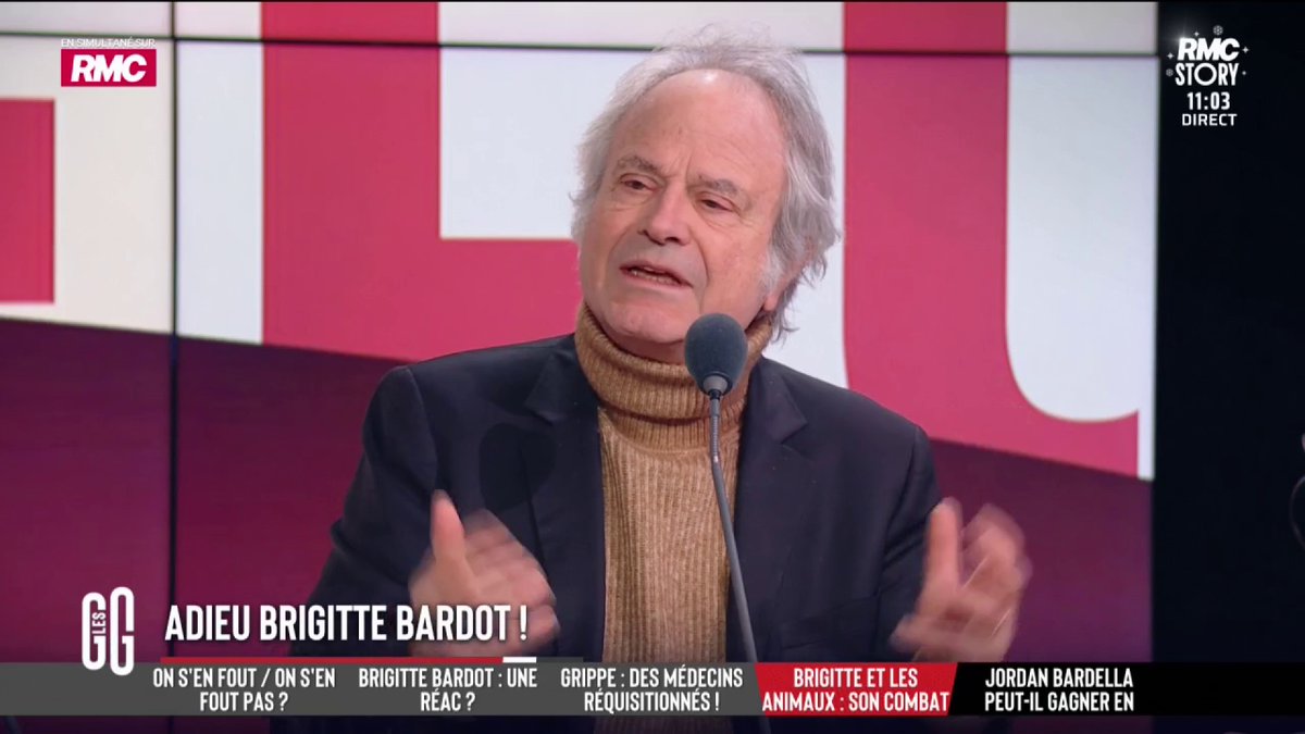⚫️ Brigitte Bardot 🎙️ Alain Marschall : "Est-ce qu'elle était d'extrême-droite et raciste ?" 🎙️ Franz-Olivier Giesbert, ami de Brigitte Bardot : "C'est complètement c** ! Pour être raciste, il faut être idiot et elle était tout sauf une idiote ! Elle aimait les gens" #GGRMC