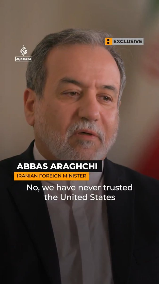 “Negotiating with the US is a dead end" says Iran’s Foreign Minister Abbas Araghchi in an exclusive interview. Watch the full interview on YouTube:
