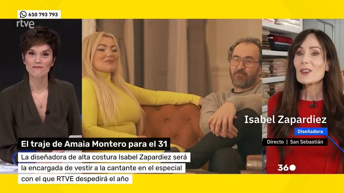 🪡 ISABEL ZAPARDIEZ ha diseñado el vestido de Amaia Montero para la actuación de La Oreja de Van Gogh en la Nochevieja histórica de RTVE. "...Tendrá mucho que ver con quien es Amaia y también con cosas que tiene nuestra marca, esa mezcla entre tradición artesanía y vanguardia..." 📹 Mañaneros 360 #RTVELaQueQuieres #LaCasaDeLaMúsica 🎶#70AñosTVE
