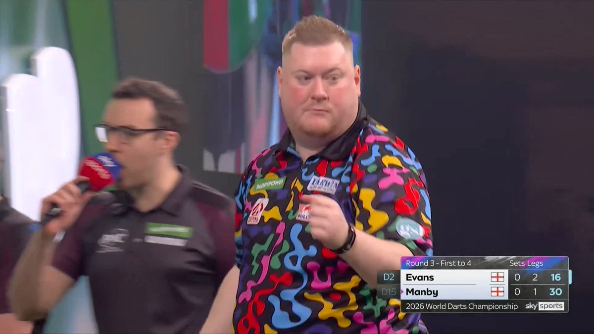 EVANS NABS THE FIRST SET! Ricky Evans capitalises on poor doubling from Charlie Manby to take a 1-0 advantage! 📺 #WCDarts | R3