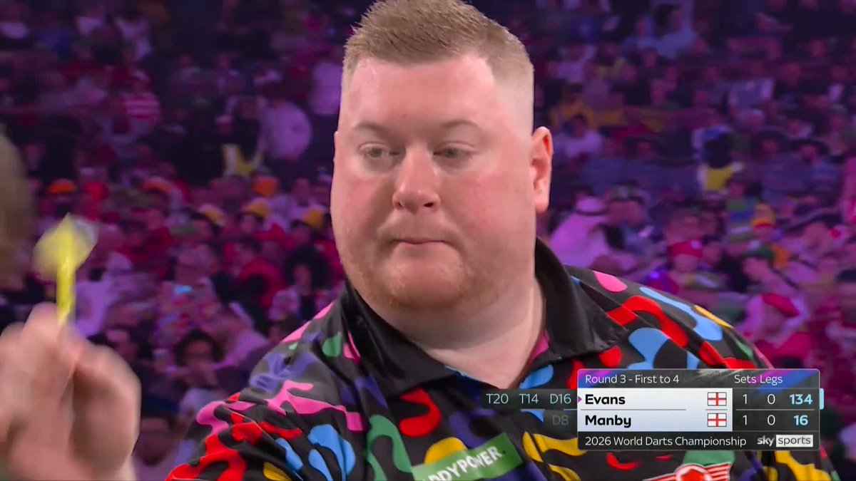 GOOD EVANS! What a finish! 🔥 Charlie Manby misses two darts to break the Evans throw, and Rapid draws first blood in set three with a brilliant 134 finish! 📺 #WCDarts | R3