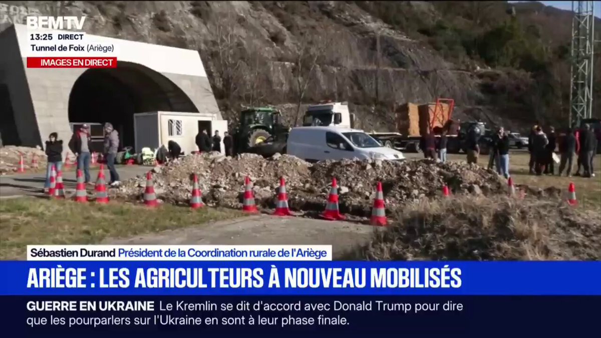 🚨🚜 BLOCAGE EN COURS À FOIX ! Dans l’Ariège, les agriculteurs de la Coordination rurale reprennent la mobilisation au Tunnel de Foix. Besoin d’entraide sur place. N’hésitez pas à venir !
