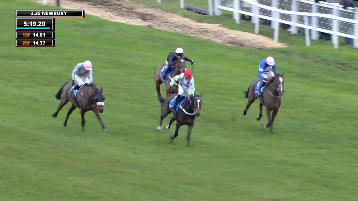 IT GOES DOWN TO THE LINE 👀 Calimystic beats Captain Bellamy to the line in the Coral "Pipped-At-The Post" Payouts Novices' Limited Handicap Chase 🏆 A win for Nico de Boinville and Nicky Henderson 👏