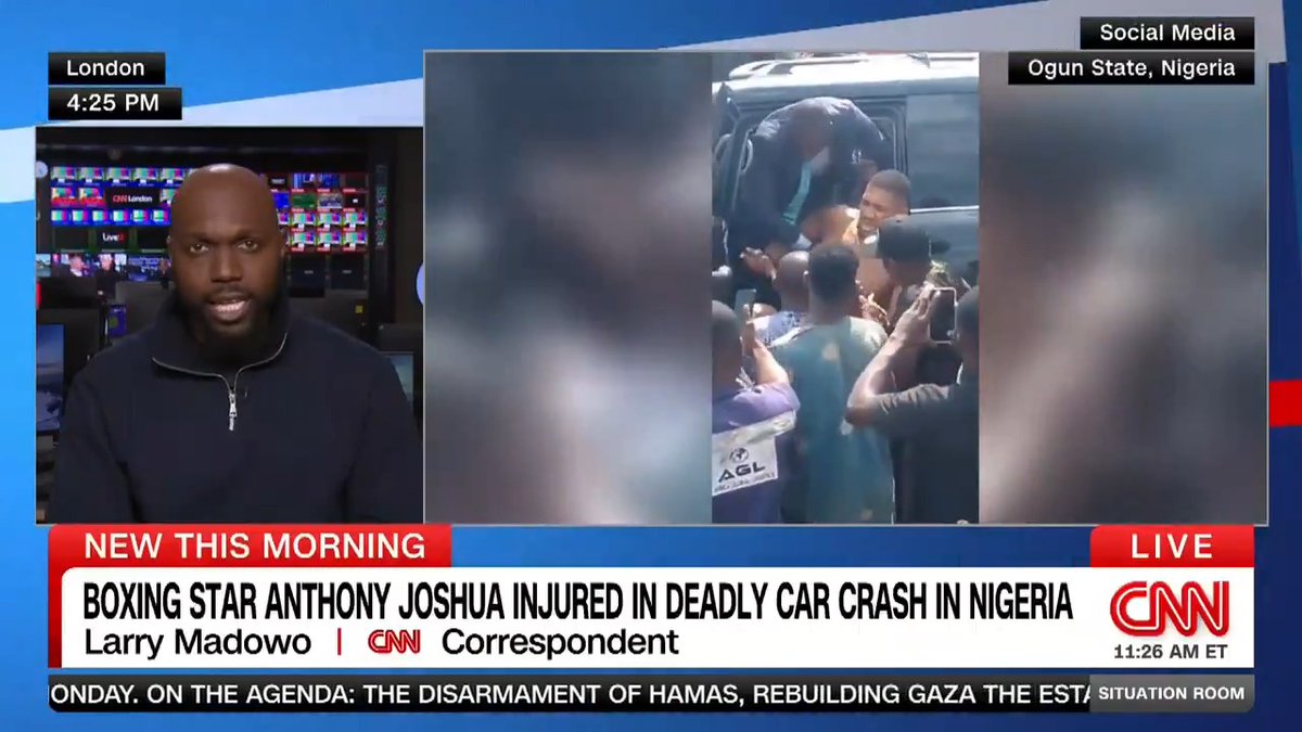 Anthony Joshua's car was speeding and lost control while overtaking and rammed into a stationary truck, Nigerian authorities say. Two unnamed foreigners with him were killed. The British-Nigerian boxer posted a video playing table tennis with his personal trainer shortly before