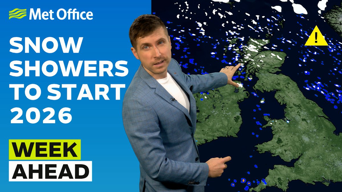 Even colder with some snow likely: After a fine but chilly start to the week, it’s going to turn even colder as we head into 2026 with snow showers piling in from the north. Bringing you this week’s weather forecast is Alex Burkill: