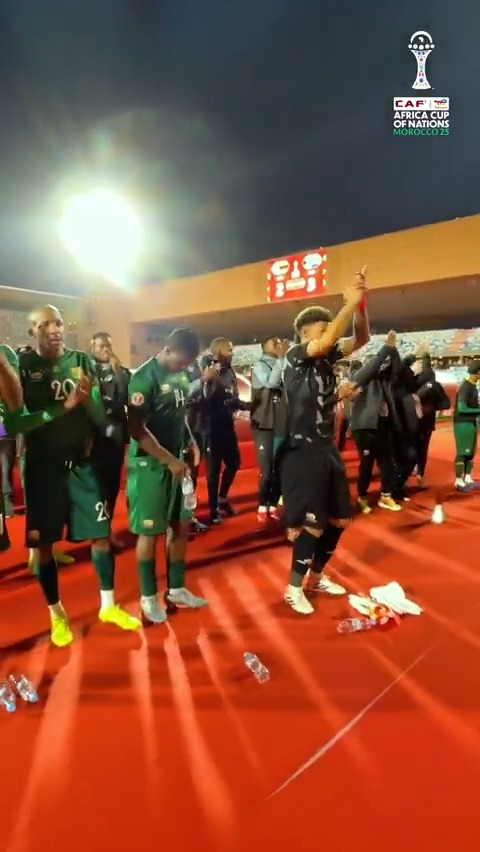 Dancing into the next round like only Bafana Bafana can. 🕺🇿🇦 #TotalEnergiesAFCON2025 | #WeCelebrateDifferent