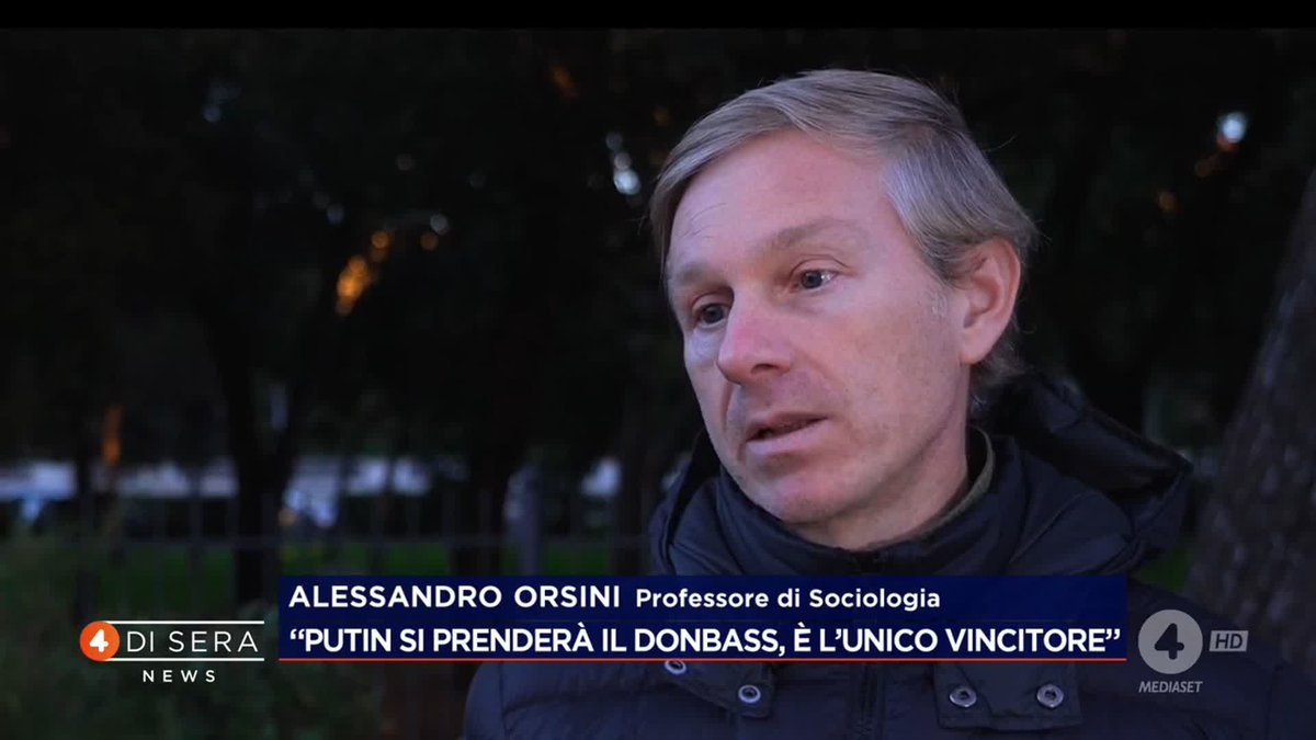 "Putin si prenderà il Donbass, è l'unico vincitore" Alessandro Orsini a #4disera News