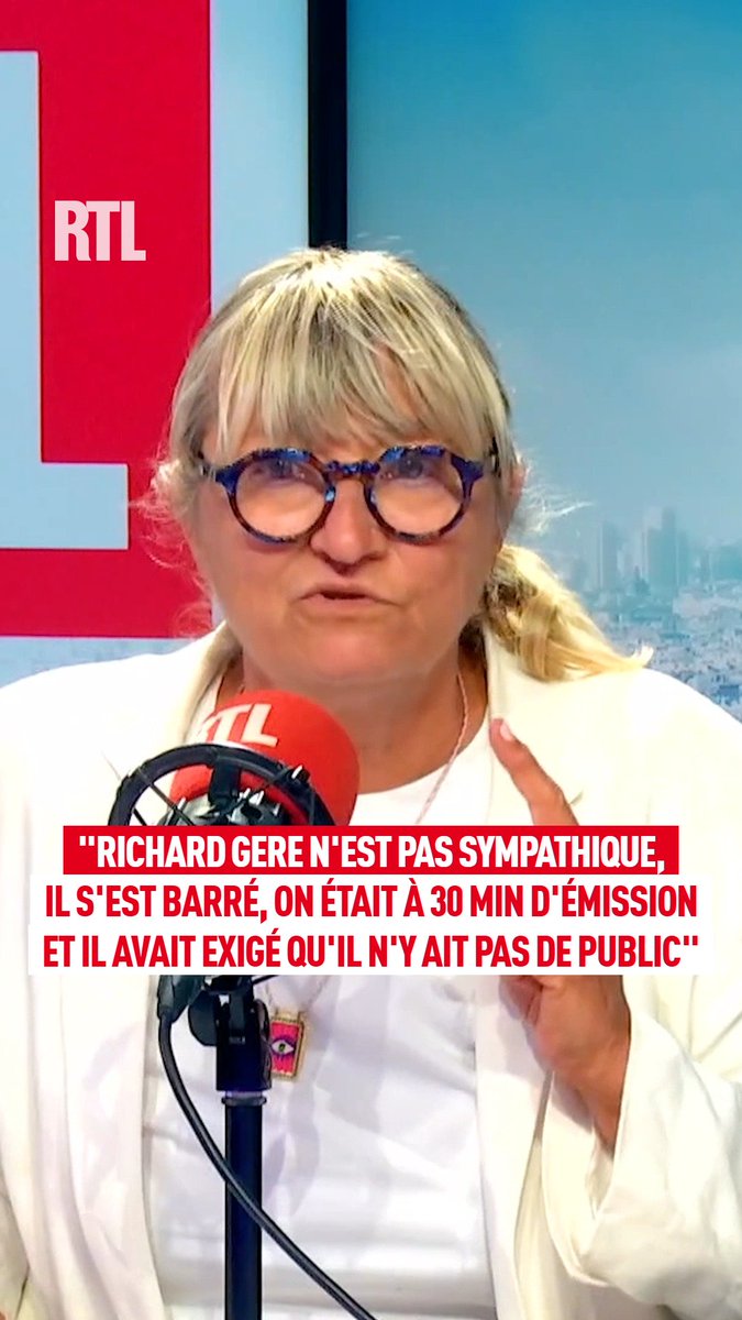 "Richard Gere n'est pas sympathique, il s'est barré, on n'était qu'à 30 min d'émission (...), il avait exigé qu'il n'y ait pas de public, vous voyez bien le taré, c'est Madame Chochotte" Christine Bravo était l'invitée d'Eric Dussart et Jade dans @OnRefaitLaTélé" sur #RTL