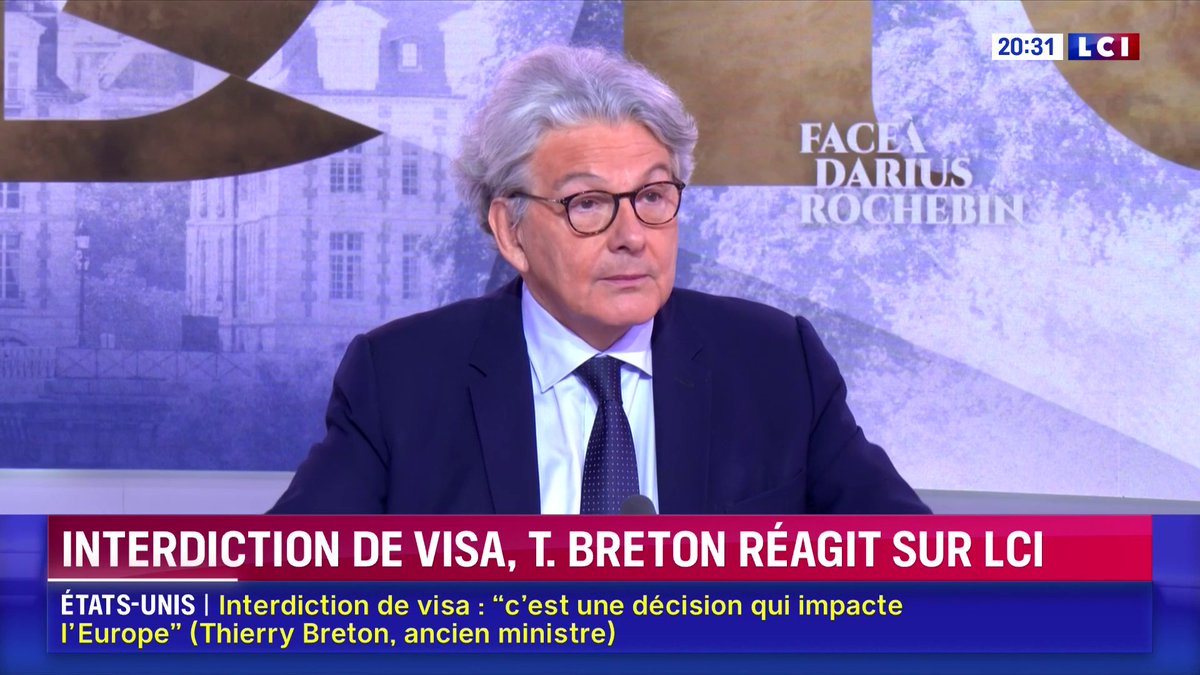 ▶️ DSA : "On n'a pas fait cette loi contre quiconque, on a fait cette loi pour les Européens", explique Thierry Breton 📺 Face à Darius Rochebin sur LCI