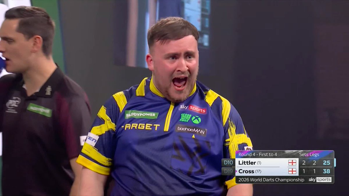 LITTLER ONE AWAY! Look at that reaction ๐ฅ Ton-plus averages from the pair in this set, but Luke Littler takes the set to stretch his lead to 3-1! ๐บ #WCDarts | R4