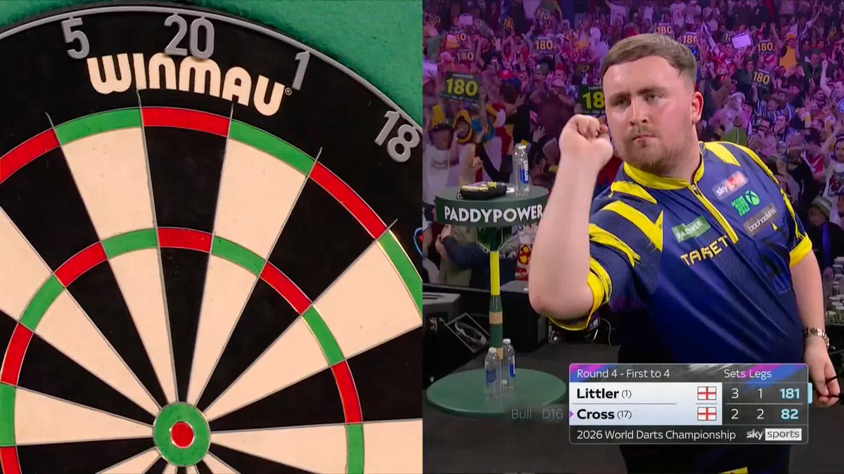SILLY DARTS FROM BOTH 🔥 Luke Littler takes out a ten-darter to break - despite Cross missing a set dart - to throw for the match! What a contest! 📺 #WCDarts | R4