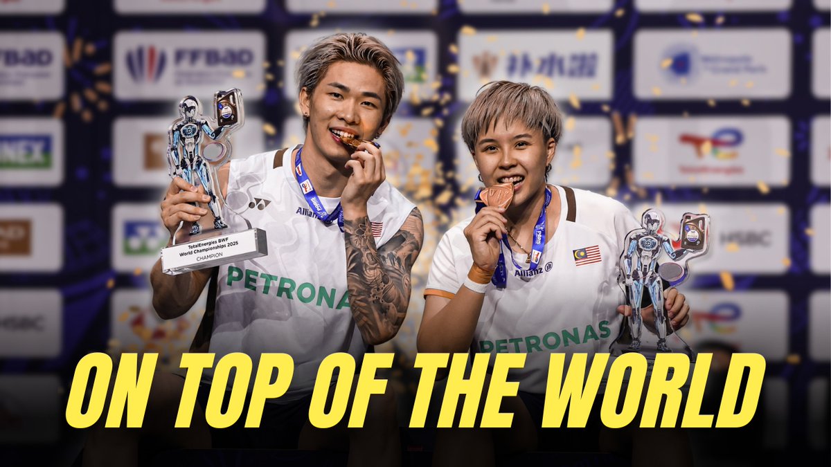 Chen Tang Jie &amp; Toh Ee Wei 🇲🇾 make history as Malaysia’s first mixed doubles world champions. ✨ Relive the rallies, the roars, and the golden moment at #Paris2025. 🥇 #BWFWorldChampionships