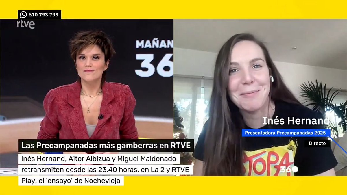 🔔 Inés Hernand (InésHernand) , Aitor Albizua y Miguel Maldonado presentan este martes las precampanadas más divertidas, por primera vez en la historia de RTVE. 🍇 A partir de las 23:40h en RTVEplay, La 2, el Canal 24 horas y Teledeporte. 📹 Mañaneros 360