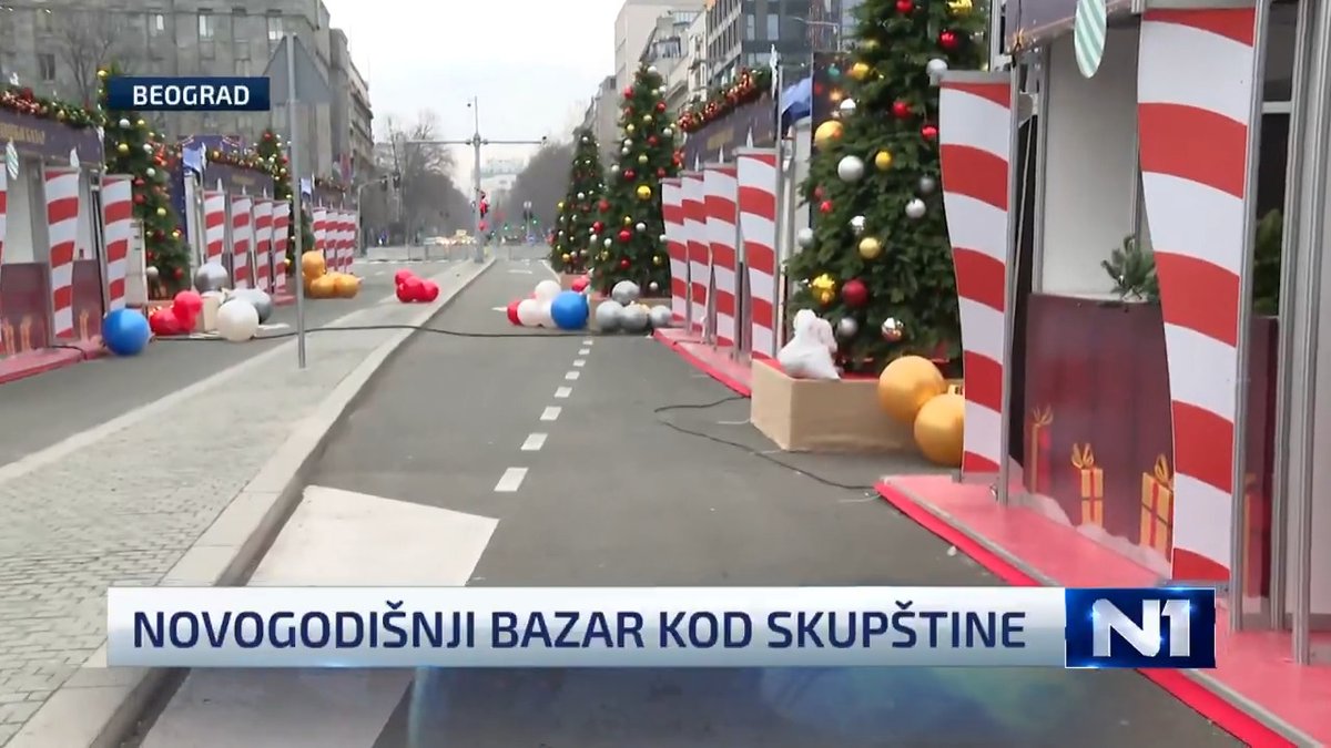 Nakon što je predsednik Srbije Aleksandar Vučić najavio otvaranje novogodišnjeg seoceta, uklonjeni su šatori sa platoa ispred Narodne skupštine, a postavljene su jelke, novi ukrasi i štandovi koji nagoveštavaju da će ipak biti organizovan novogodišnji bazar, kako je potvrdila i reporterka N1 sa lica mesta.