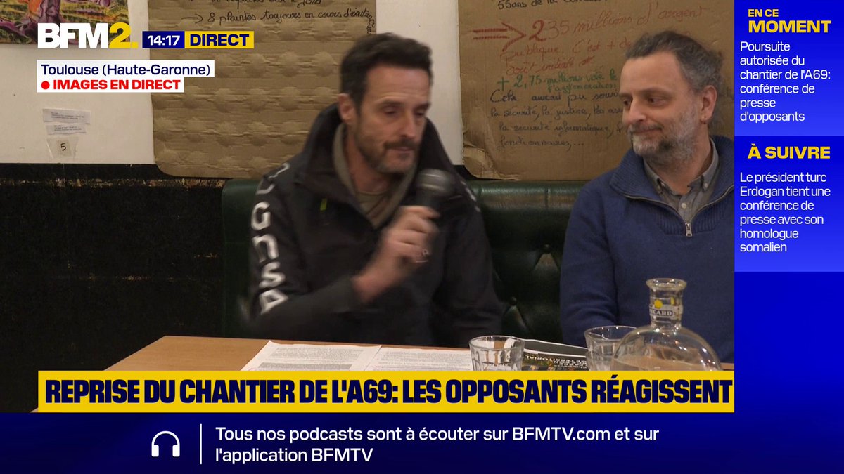 "Ce n'est pas une autoroute qu'on fait pour les citoyens (...) c'est une autoroute qui est pour les laboratoires Pierre Fabre" Le militant écologiste Thomas Brail dénonce "un fiasco, une honte" après le feu vert de la cour d'appel de la poursuite du chantier de l'A69 #BFM2