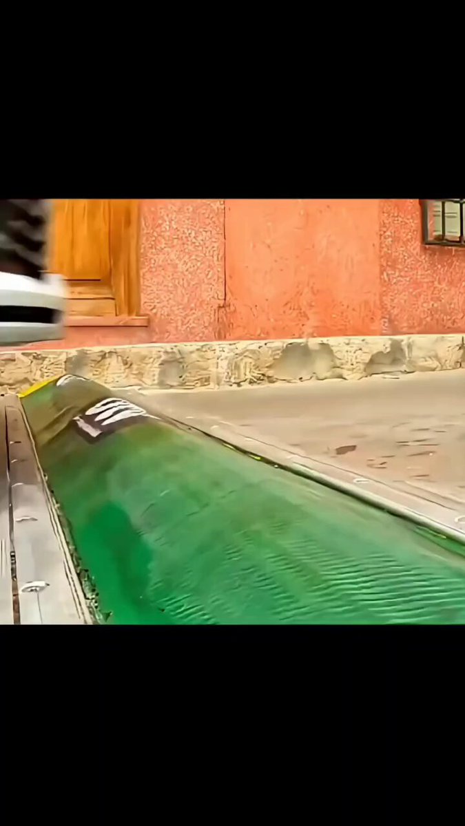 A speed breaker made from a non-Newtonian fluid that hardens under pressure and softens when stress is removed.