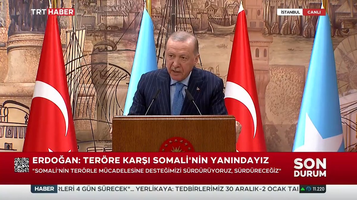 Cumhurbaşkanı Erdoğan: İmzaladığımız anlaşmalar çerçevesinde Somali'de bir uzay limanı kurmayı öngörüyoruz.
