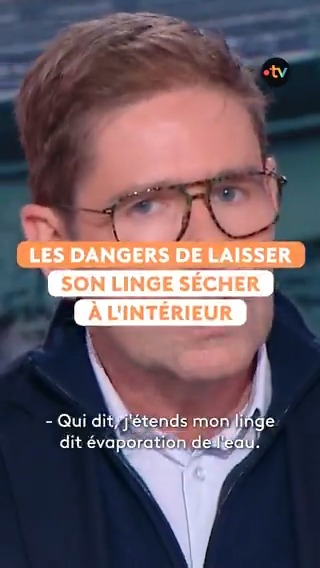 💧👕 Laisser son linge sécher en intérieur peut-être dangereux pour la santé. En effet, l'air très humide est un nid à microbes et le docteur Kierzek livre ses conseils pour éviter ce problème.