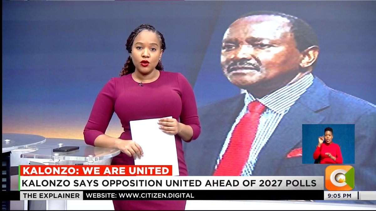 Kalonzo: We Are United Kalonzo says opposition united ahead of 2027 polls Kalonzo: Opposition to unveil candidate next year Kalonzo: We’ll name candidate first quarter of 2026 Kalonzo: United opposition is your govt-in-waiting #CitizenExplainer
