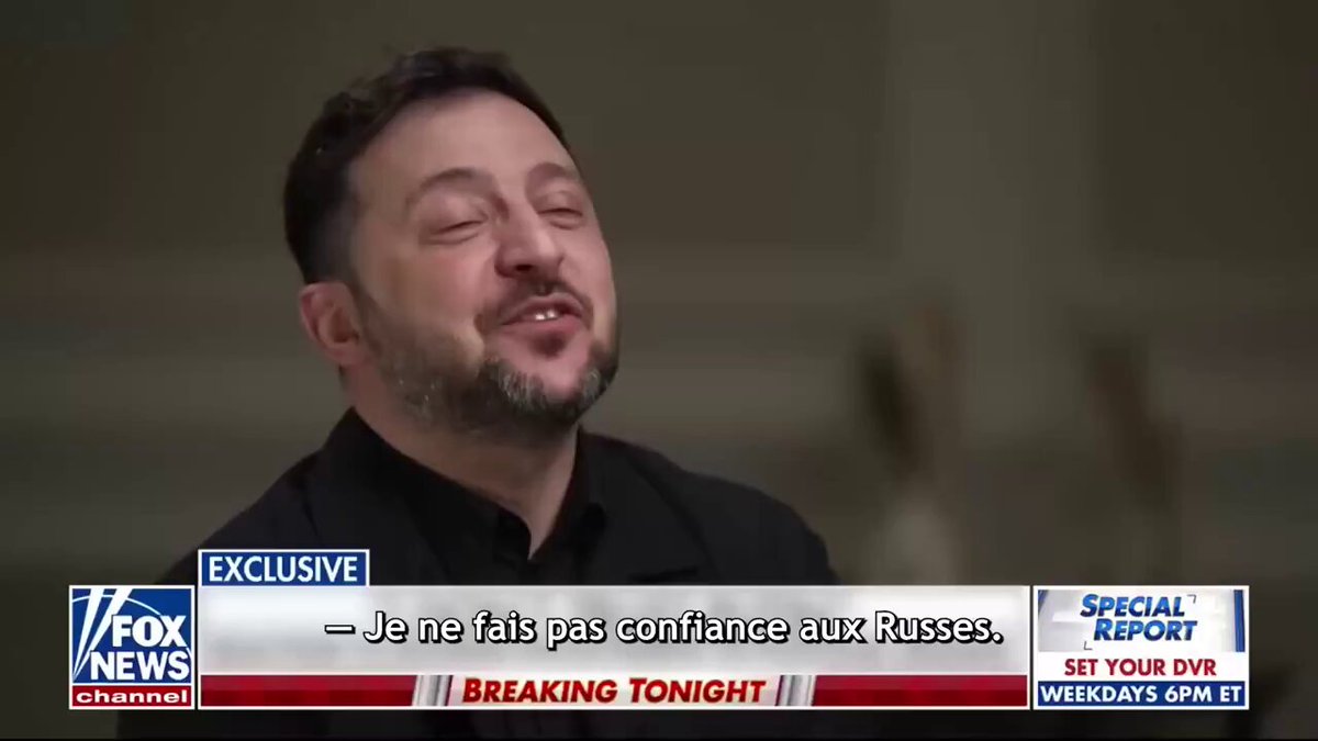 🇺🇦 Le "président" illégitime Zelensky dans une interview à Fox News sur l'aide de la Russie à l'Ukraine pour la reconstruction [après le conflit] : 👉« Ils 𝙙𝙤𝙞𝙫𝙚𝙣𝙩 𝙣𝙤𝙪𝙨 𝙙𝙤𝙣𝙣𝙚𝙧 𝙙𝙚 𝙡'𝙖𝙧𝙜𝙚𝙣𝙩... Nous déciderons nous-mêmes quoi faire. » 🤡😂
