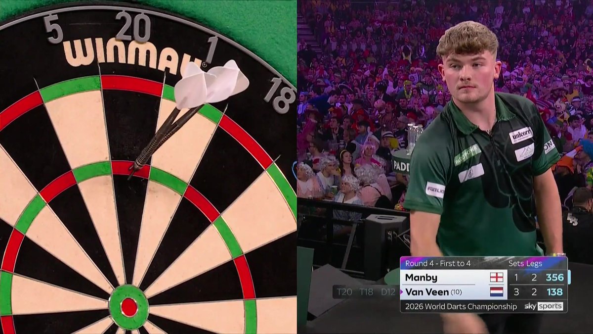 Van Veen s'impose et rejoint les quarts de finale Le championnat du monde en direct sur L'Équipe live > #lequipeFLECHETTES