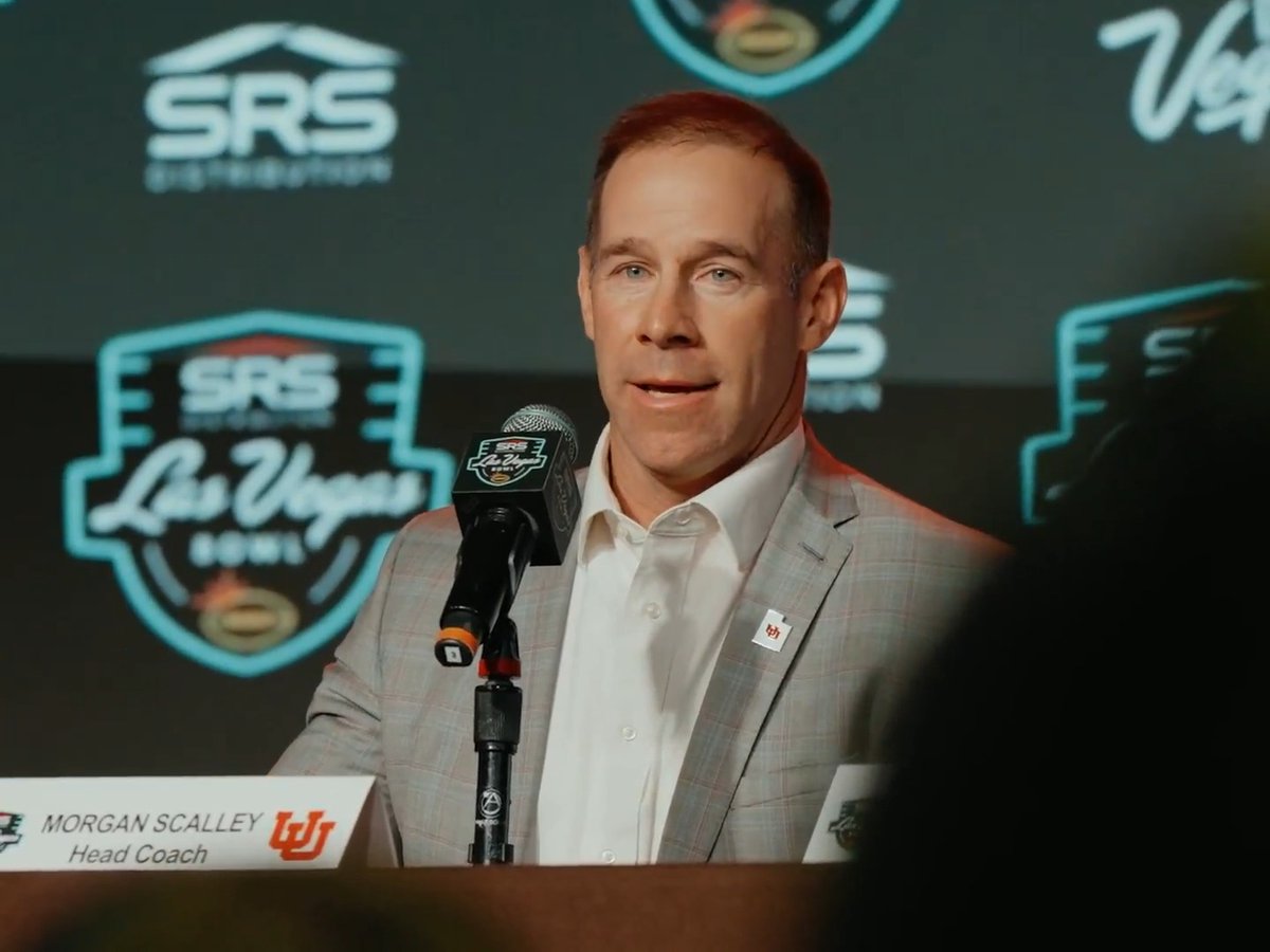 Head Coach Morgan Scalley talks at the 2025 Las Vegas Bowl Kickoff Press Conference 🎙️