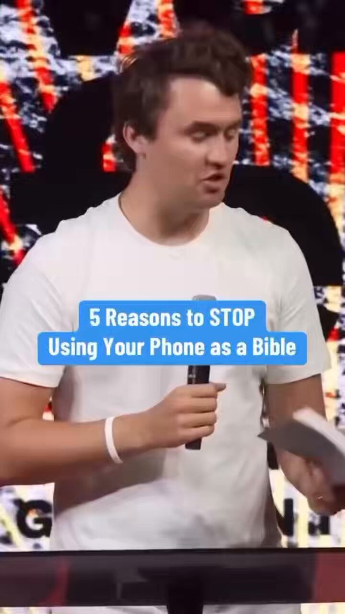 Charlie Kirk gives us five reasons to read an actual, physical Bible rather than using our phones 👇🏼