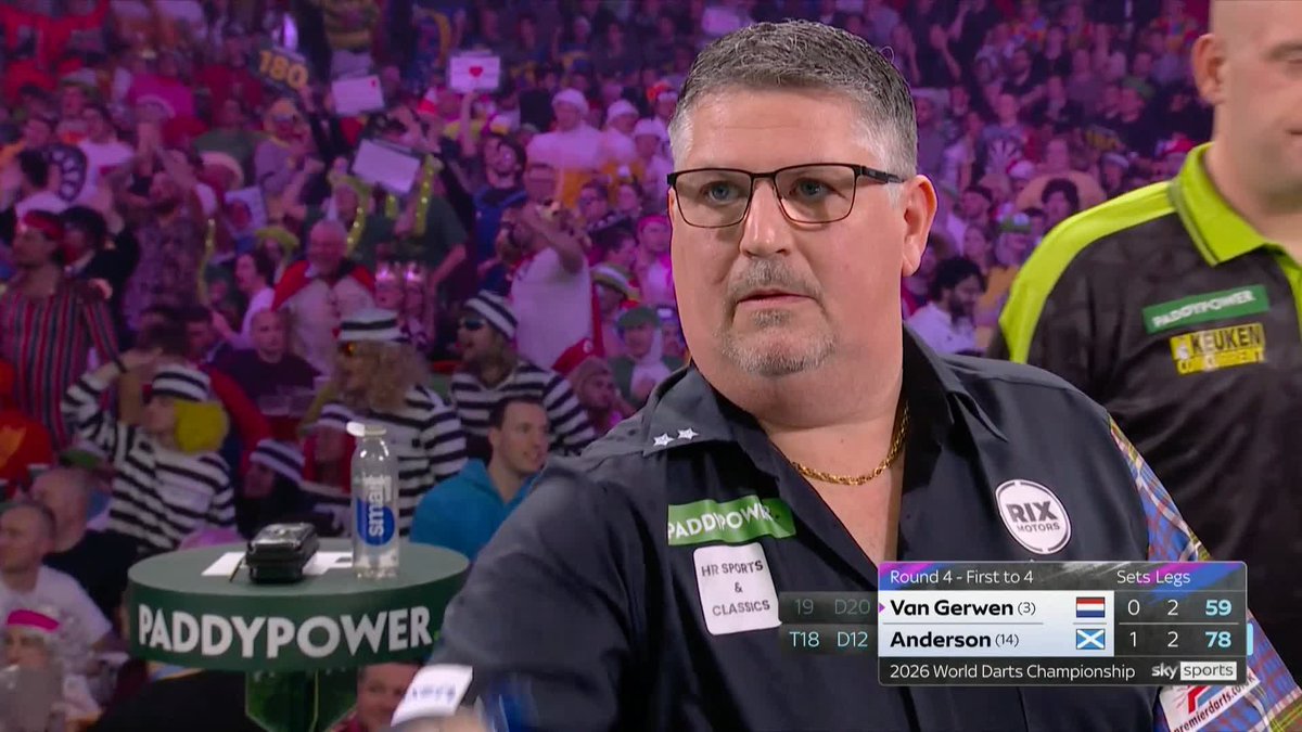 ANDERSON DOUBLES HIS ADVANTAGE! It went to another set-deciding leg, but Gary Anderson takes out a classy 78 checkout to lead Micheal van Gerwen 2-0! 📺 #WCDarts | R4